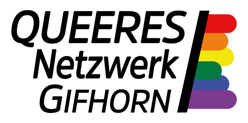 Logo des Queeren Netzwerks Gifhorn mit Regenbogenstreifen
